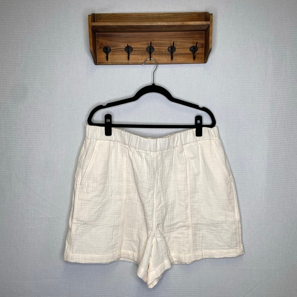 Madewell | Womans Cream Shorts XXL Cotton Pockets - Picture 2 of 9